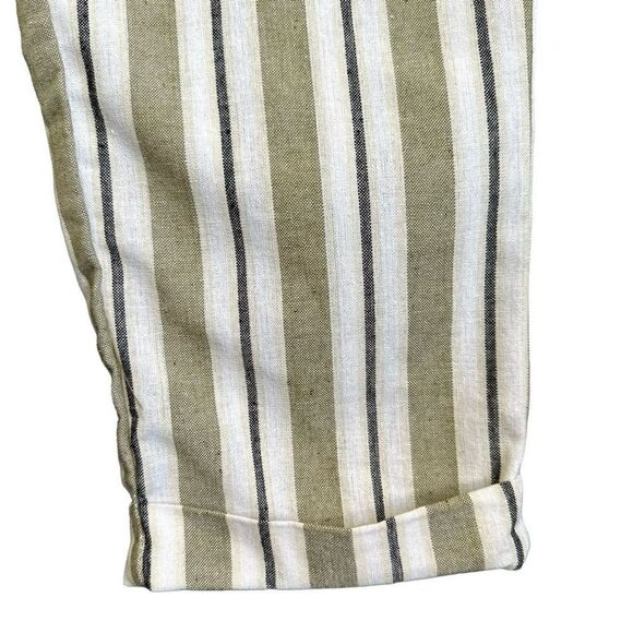 NWT Ci Sono Thick Striped High Waist Cuffed Paper bag Pants - Picture 4 of 9